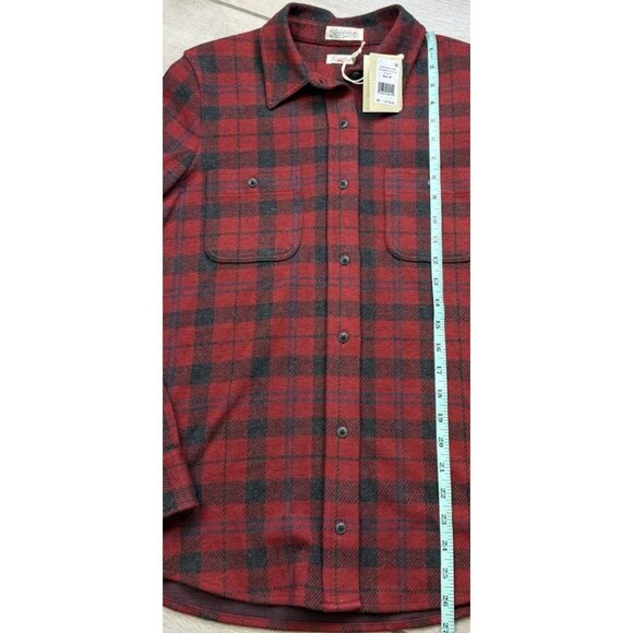 Faherty Women’s Medium Cherry Creek Red Paid Button Up Legend Sweater Shirt NEW - Picture 6 of 8